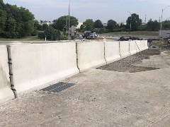 2024-07-24 T-028 Photo of east side of 50-inch pin and loop precast concrete median barrier at Ramp K between STA 27+50 to 28+40 2024-07-24 T-028 Photo of east side of 50-inch pin and loop precast concrete median barrier at Ramp K between STA 27+50 to 28+40