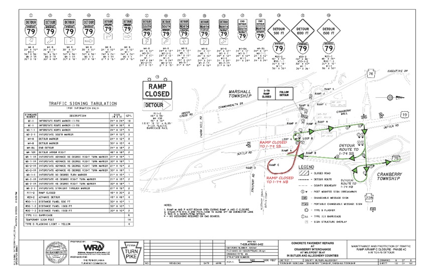 T-028 Project Sheet 122 of 197 Detour for Ramp A and Ramp C Closure