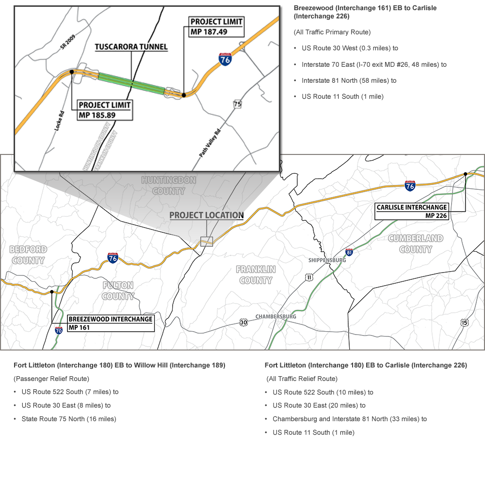 Tuscarora Tunnel Rehabilitation Project Eastbound Alternate Route